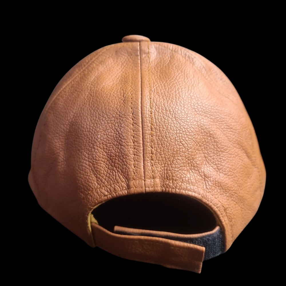 Tan Leather Baseball Cap - Picture 2 of 4